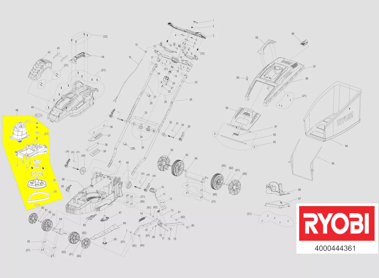 Moteur réf. 5131036952 tondeuse à gazon Ryobi